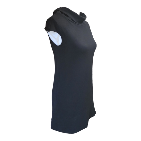 Express Women's Black Dress, Capped Sleeve, Turtle Neck, Gold Zipper,Size XS - Picture 4 of 16